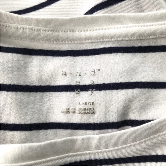 3/$15 🌸 A New Day Stripe Crewneck Short Sleeve T Shirt Cotton Blend Fitted Tee - Picture 6 of 7